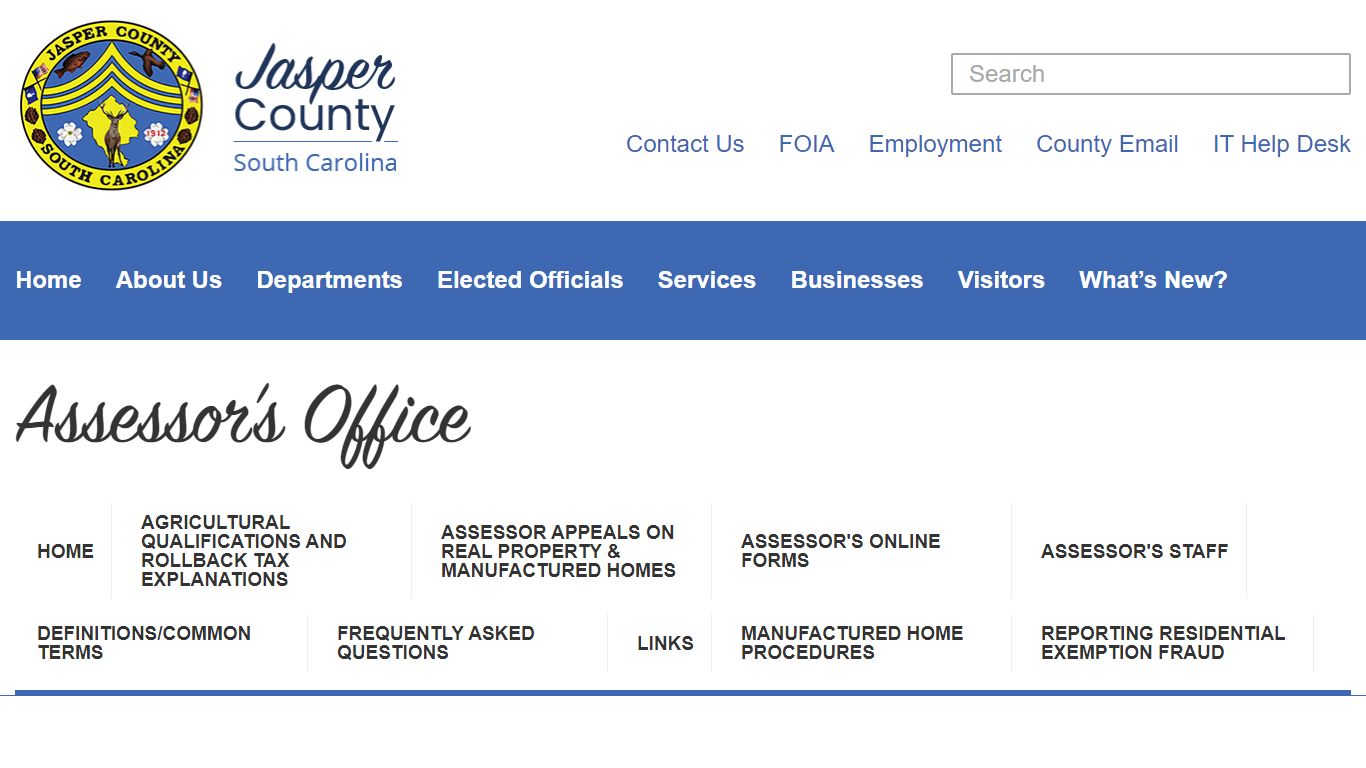 Assessor's Office - jaspercountysc.gov